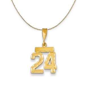 14k Yellow Gold, Varsity, Sm D/C Necklace Number 24 - 18 Inch